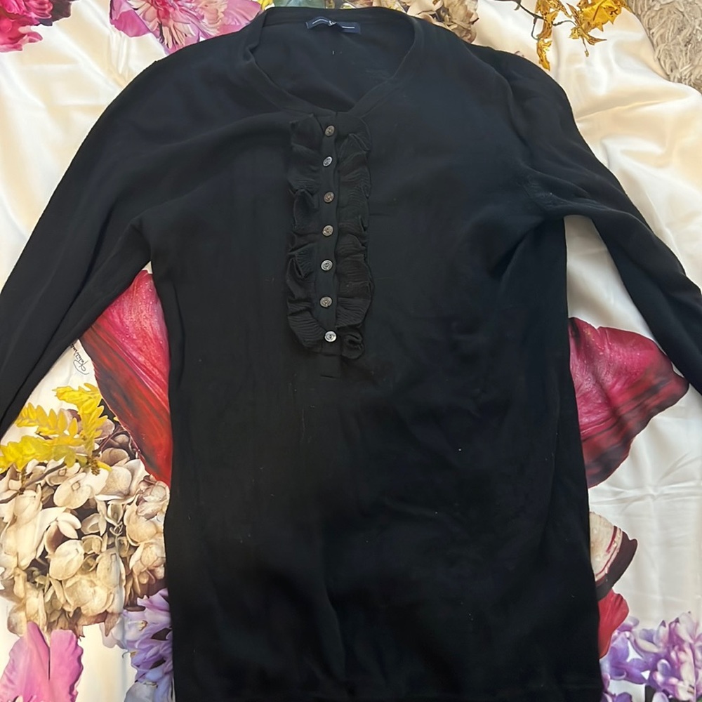 Gap ruffle Henley sweater